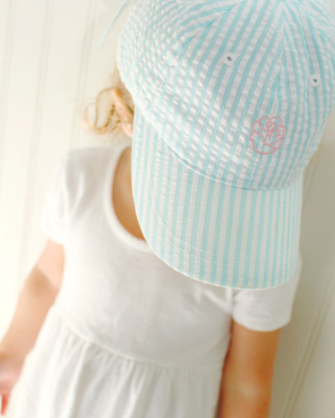 Seersucker Bow Cap (SKY)