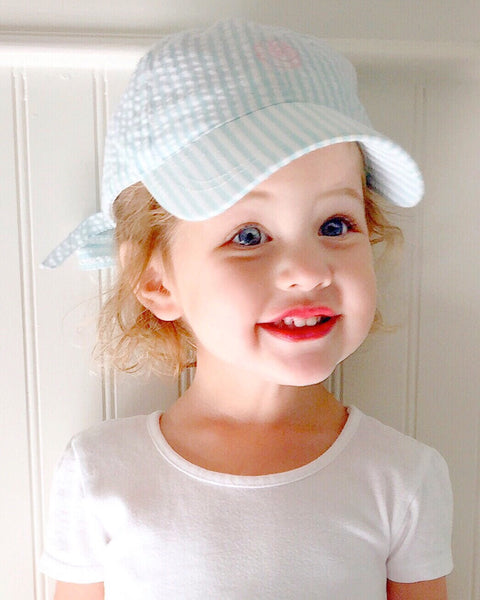 Seersucker Bow Cap (SKY)