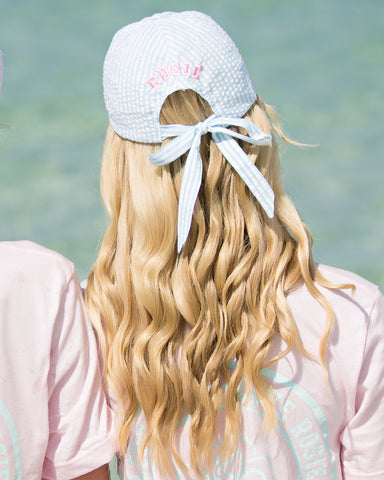Seersucker Bow Cap (SKY)
